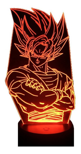 Lampara Ilusión 3d  Goku Dragon Ballz+control Remoto