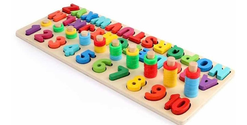 Juguete Didáctico Niños Puzzles De Número Y Letras Conteo