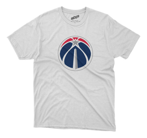 Remera Basket Nba Washington Wizards Blanca Logo Simple