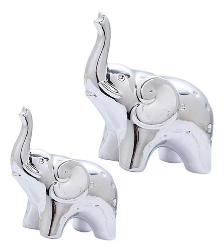 2x Estatuilla De Escultura Animal Cerámica Para Estantería