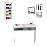 Mesa Manicure + Expositor + 3 Nichos 100% Mdf Envio Rapido