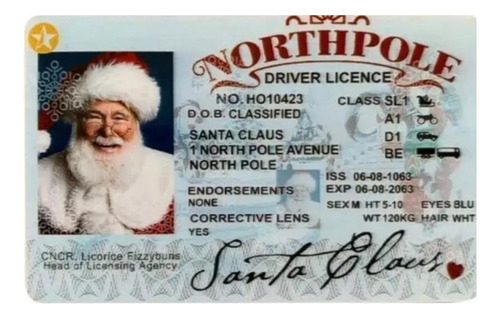 Licencia Oficial De Santa.  Una Sorpresa Para Niños