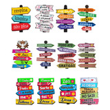 Kit 12 Placas Decorativas Setas Indicativas Varanda Parede