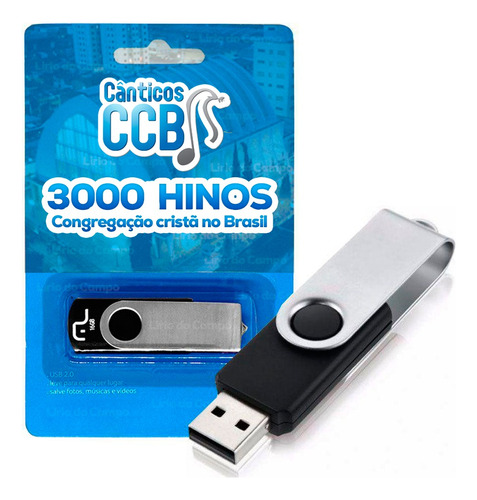 Pendrive C/ 3000 Hinos Ccb + Hinário Cifrado P/ Violão