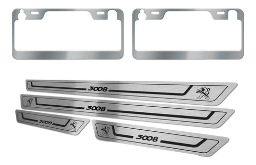 Cubre Zocalos + Kit Patente Cromad P/ Peugeot 3008 Accesorio