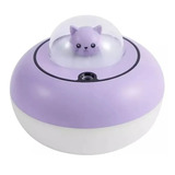 Difusor Humidificador Con Luz Gato En Platillo Volador