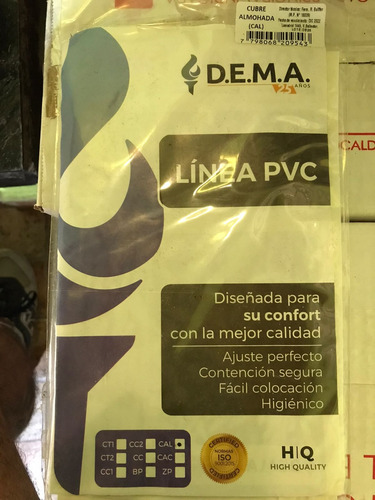 Funda Cubre Almohada Pvc Lavable Sin Cierre D.e.m.a 70x40