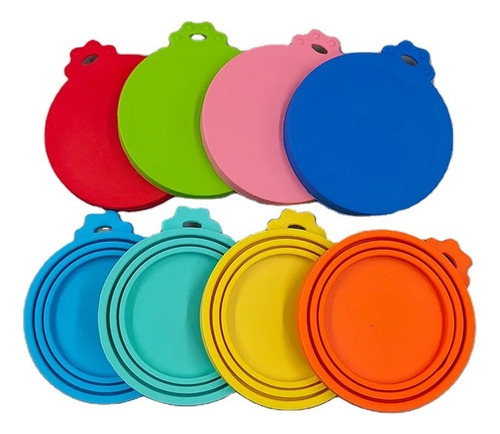 Kit De 8 Tapas De Silicona Para Latas Comida De Mascotas 