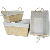 Cesta De Mimbre/metal Organizador Importación 35x25cm Set 3p