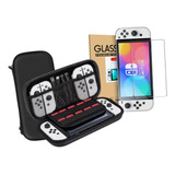 Estuche Protector Duro + Lamina Mica Nintendo Switch Oled H9