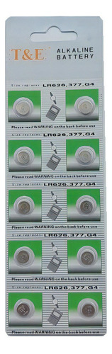 Blister 10 Pilas Boton Lr626 Ag4 377a 1,5 Baterias Alcalinas