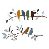 Pintura De Decoración De Pared Fija De 2 Piezas Con Pájaros