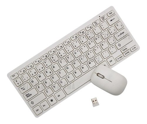 Kit Mini Teclado + Mouse Óptico Inalámbrico Para Pc Mac