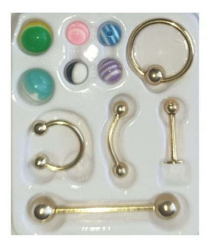 Set De 5 Piercing Oreja, Labio, Nariz, Ceja