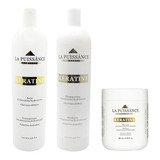 Kit Keratina Shampoo + Enjuague + Baño 1 Litro La Puissance