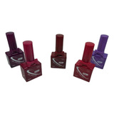 Kit 5 Esmaltes Em Gel Polish Sortidos Atacado Fixador Nails 