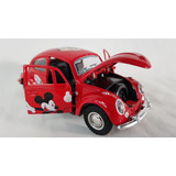 Rojo Volkswagen Beetle Vocho A Escala 1:36 Mickey  Colección