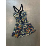 Vestido Levis Vintage Floreado Talle M/l Verde Azul Floreado