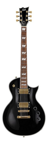 Guitarra Elétrica Ltd Ec Series Ec-256 De  Mogno Black Com Diapasão De Jatobá Assado