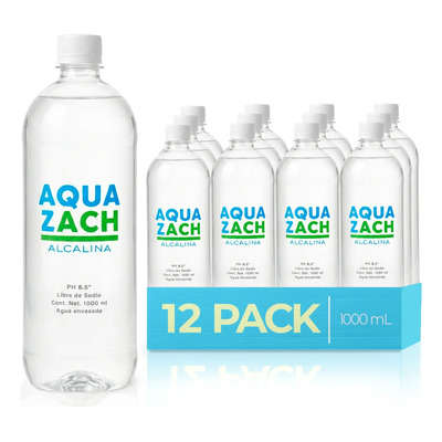 Agua Alcalina Aqua Zach 12 Pack 1l Ph 8.5 Hidratación Pura L | MercadoLibre