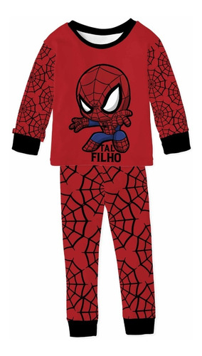 Pijama Infantil Inverno De Malha Homem Aranha Tal Filho