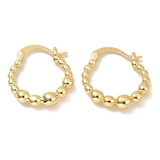 Accesorios Aros Argollas Mujer Bolitas Dorado Bañados 18k