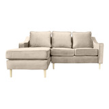 Seccional Barcelona 3 Cuerpos Felpa Beige