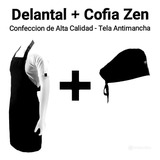Delantal Cocina + Cofia Zen Negro Tropical -set  Oferta * F 