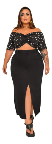  Saia Jeans Midi Evangélica Feminina Jeans Plus Size Ate 54