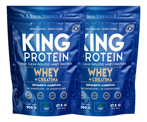 Dúo King Protein 100% Clean Isolated Whey Protein + Creatina