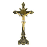 Crucifixo De Mesa Jesus Cristo Na Cruz Crucificado - 30cm 