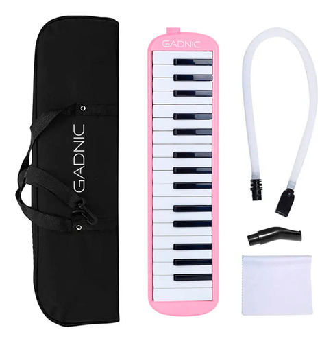 Flauta Melodica Gadnic Organo 32 Teclas + Accesorio Funda Color Rosa