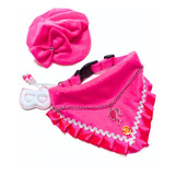 Fantasia Barbie Para Cachorro Boina Com Bandana Pet Rosa G