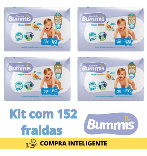 Fralda Bummis Eg Compra Inteligente Kit Com 152 Fraldas 