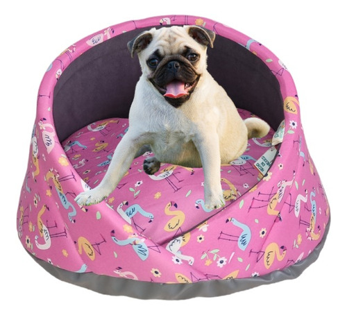 Cama Para Perro Tipo Nido Negra Resistente Base Impermeable