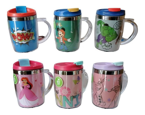 Tazón Mug Térmico Disney 450ml Con Licencias