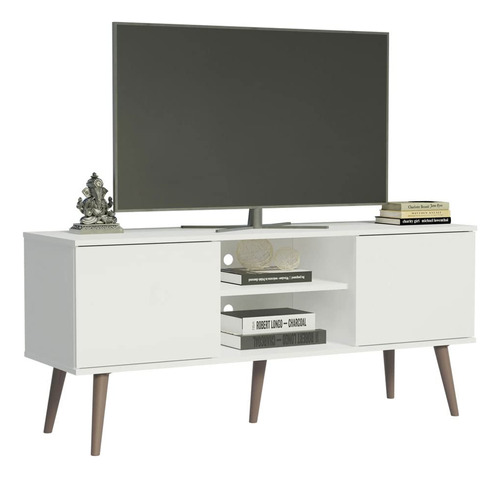 Madesa Moderno Soporte De Tv Con 2 Puertas, 2 Estantes Para