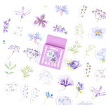 Calcomanías Stickers Scrapbook Flores Purpura Bullet Journal