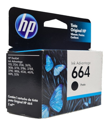 Cartucho De Impresora Negro Hp 664 Para Deskjet 2676 3636