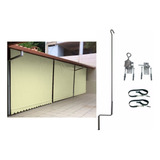 Lona De Toldo Cortina 4,50 X 2,50 + Kit Catraca Manivela