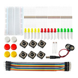 Kit Iniciante Protoboard + Jumpers +botões +leds +resistores