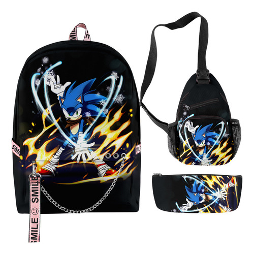 Novo Conjunto De Mochila Sonic Sonik De Desenho Animado Tran