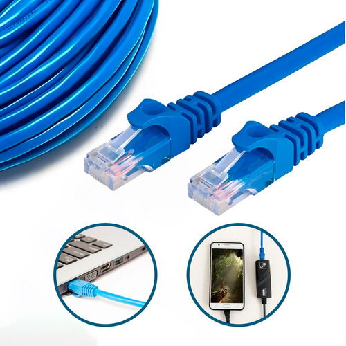 Cable De Red Ethernet Lan Rj45 Cat5e De 15 M Con 15 Metros