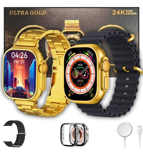  Smartwatch Ultra 24k Gold Original Feminino Masculino Nfc  