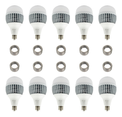 10x Lampada Bulbo 80w Led Alta Potencia Radiador Em Aluminio
