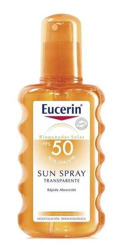 Eucerin Sol Fps 50 Corporal Spray Transparente Por 200 Ml