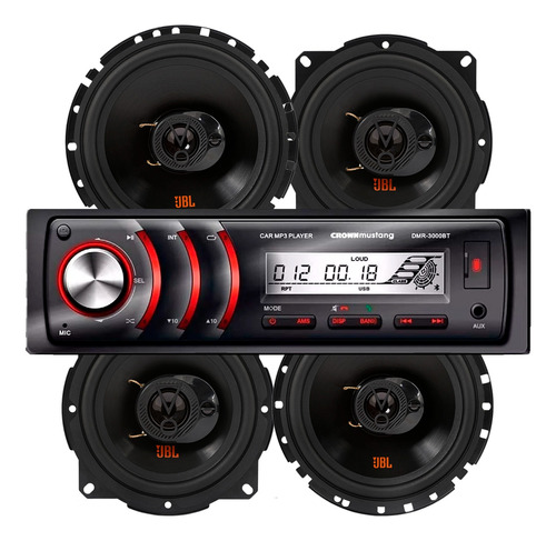 Estereo Crown Mustang + Parlantes Jbl Flex 6 + Flex 5 PuLG