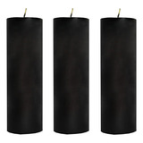 Kit 3 Velas 7 Dias Preta 260g Votiva Decorativa Altar Sala