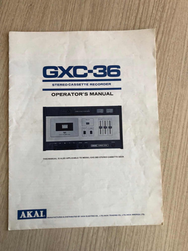 Manual Deck Akai Gxd-36