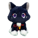 Gato Negro Scaramouche De Peluche Genshin Anime Kawaii 22 Cm